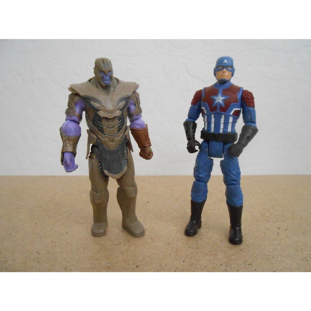 Marvel Gamerverse Captain America & Avengers End Game Thanos 6" Action Figures